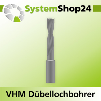 Systemshop24 VHM Dübellochbohrer S8mm D4mm AL25mm GL57mm LL