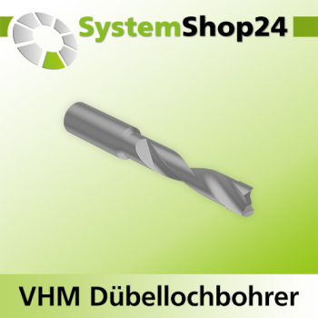 Systemshop24 VHM Dübellochbohrer S8mm D4mm AL25mm GL57mm LL