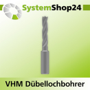 Systemshop24 VHM Dübellochbohrer Z3 S8mm D8mm AL25mm...