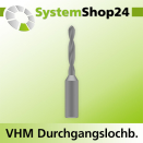 Systemshop24 VHM Durchgangslochbohrer S8mm D7mm AL25mm...