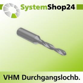Systemshop24 VHM Durchgangslochbohrer S8mm D5mm AL25mm...