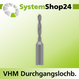 Systemshop24 VHM Durchgangslochbohrer S10mm D7mm AL40mm...