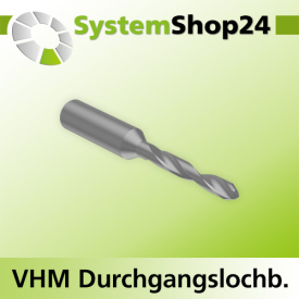 Systemshop24 VHM Durchgangslochbohrer S10mm D7mm AL40mm GL70mm LL