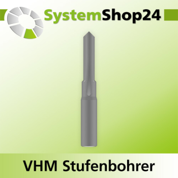 Systemshop24 VHM Stufenbohrer S10mm D1 4mm D2 8mm AL1 15mm AL2 25mm GL70mm