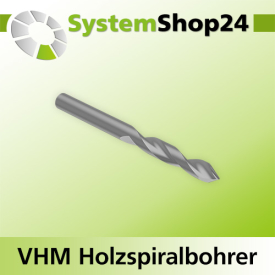 Systemshop24 VHM Holzspiralbohrer S8mm D7,5mm AL28mm GL60mm