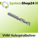 Systemshop24 VHM Holzspiralbohrer S4mm D3,5mm AL13mm GL45mm