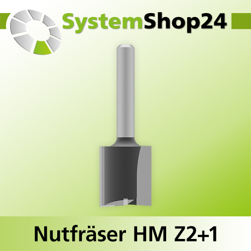 Systemshop24 Nutfräser HM Z2+1 D18mm AL20mm GL54mm (2 1/8") S6mm RL