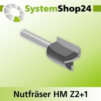 Systemshop24 Nutfräser HM Z2+1 D18mm AL20mm GL54mm (2 1/8") S6mm RL