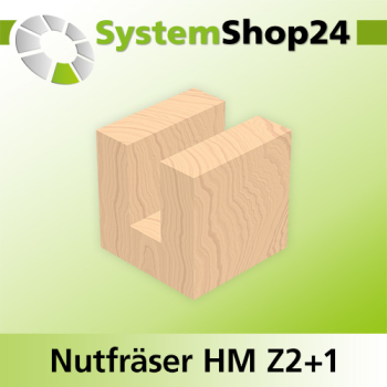 Systemshop24 Nutfräser HM Z2+1 D12mm AL20mm GL54mm (2 1/8") S8mm RL