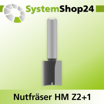 Systemshop24 Nutfräser HM Z2+1 D16mm AL20mm GL54mm (2 1/8") S8mm RL