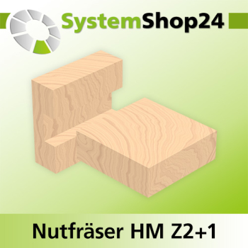 Systemshop24 Nutfräser HM Z2+1 D16mm AL20mm GL54mm (2 1/8") S8mm RL