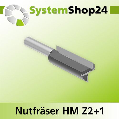 Systemshop24 Nutfräser HM Z2+1 D16mm AL38mm GL73mm (2 7/8") S8mm RL