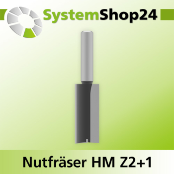 Systemshop24 Nutfräser HM Z2+1 D16mm AL38mm GL73mm (2 7/8") S8mm RL