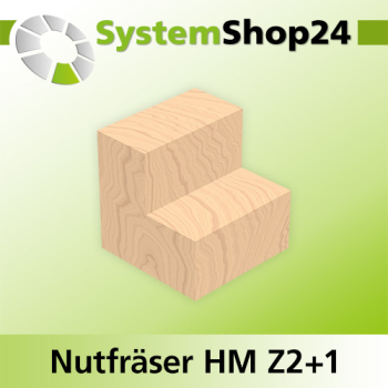 Systemshop24 Nutfräser HM Z2+1 D16mm AL38mm GL73mm (2 7/8") S8mm RL
