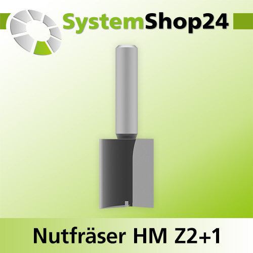 Systemshop24 Nutfräser HM Z2+1 D20mm AL25mm GL59mm S8mm RL
