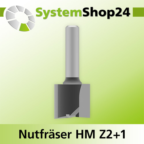 Systemshop24 Nutfräser HM Z2+1 D22mm AL20mm GL54mm (2 1/8") S8mm RL
