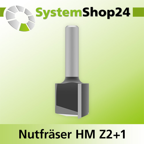 Systemshop24 Nutfräser HM Z2+1 D22mm AL20mm GL54mm (2 1/8") S8mm RL