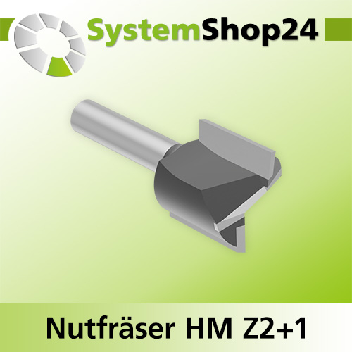 Systemshop24 Nutfräser HM Z2+1 D22mm AL20mm GL54mm (2 1/8") S8mm RL