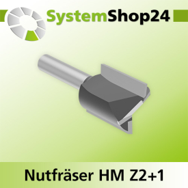Systemshop24 Nutfräser HM Z2+1 D22mm AL25mm GL59mm S8mm RL
