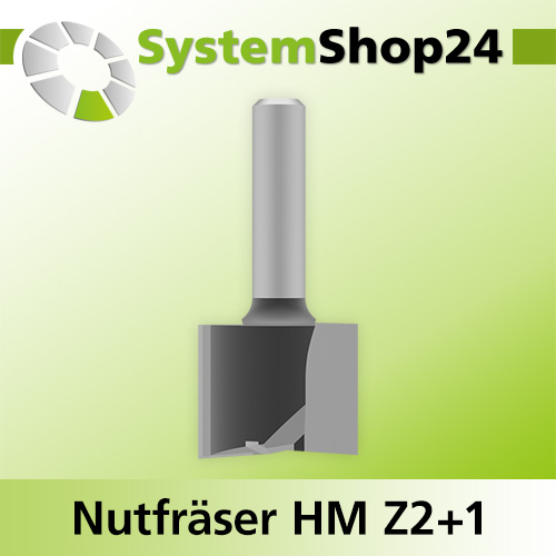 Systemshop24 Nutfräser HM Z2+1 D25mm AL20mm GL54mm (2 1/8") S8mm RL
