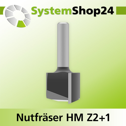 Systemshop24 Nutfräser HM Z2+1 D25mm AL20mm GL54mm (2 1/8") S8mm RL