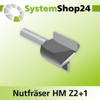 Systemshop24 Nutfräser HM Z2+1 D25mm AL25mm GL59mm S8mm RL