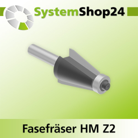 Systemshop24 Fasefräser mit Kugellager HM Z2 D22,2mm (7/8") AL22,2mm (7/8") 11,3° GL68mm S8mm RL