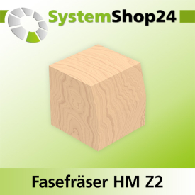 Systemshop24 Fasefräser mit Kugellager HM Z2 D25,4mm (1") AL22,2mm (7/8") 15° GL71mm S8mm RL