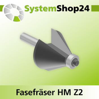 Systemshop24 Fasefräser mit Kugellager HM Z2 D39,6mm AL22,2mm (7/8") 30° GL72mm S8mm RL