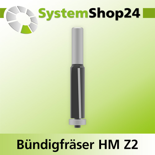 Systemshop24 Bündigfräser mit Achswinkel und Kugellager HM Z2 D19mm (3/4") AL51mm GL105mm S12mm RL