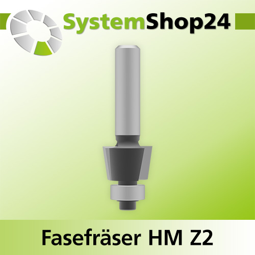 Systemshop24 Fasefräser mit Achswinkel und Kugellager HM Z2 D15,6mm AL10,3mm 8° GL54mm (2 1/8") S8mm RL