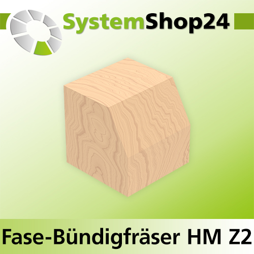 Systemshop24 Fase-Bündigfräser HM Z2 D12mm AL13mm 30° GL48mm S8mm RL