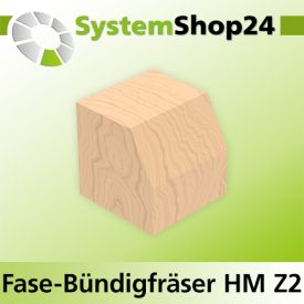 Systemshop24 Fase-Bündigfräser HM Z2 D12mm AL13mm 30° GL48mm S8mm RL