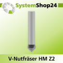 Systemshop24 V-Nut- und Schriftenfräser 60° für V-Nuten und Ziernuten HM Z2 D11m 
