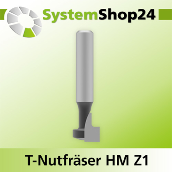 Systemshop24 T-Nutfräser für M5 HM Z1 D1 9,5mm (3/8") D2 4,8mm AL11,1mm AL1 4,8mm AL2 6,3mm (1/4") GL48mm S8mm RL