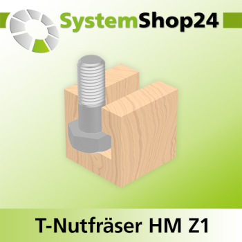 Systemshop24 T-Nutfräser für M5 HM Z1 D1 9,5mm (3/8") D2 4,8mm AL11,1mm AL1 4,8mm AL2 6,3mm (1/4") GL48mm S8mm RL
