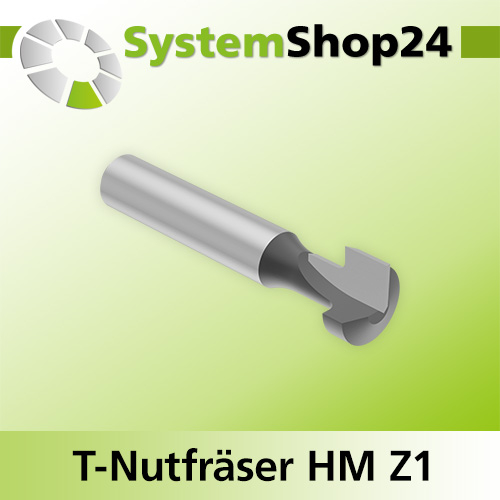Systemshop24 T-Nutfräser für M6 HM Z1 D1 12,7mm (1/2") D2 6,3mm (1/4") AL13,3mm AL1 6,3mm (1/4") AL2 7mm GL48mm S8mm RL