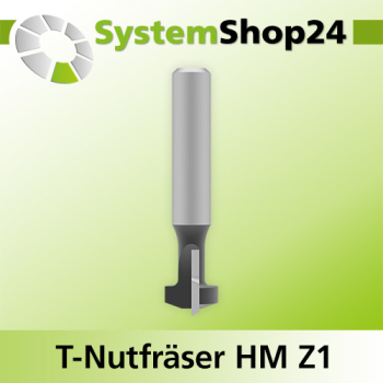 Systemshop24 T-Nutfräser für M6 HM Z1 D1 12,7mm (1/2") D2 6,3mm (1/4") AL13,3mm AL1 6,3mm (1/4") AL2 7mm GL48mm S8mm RL