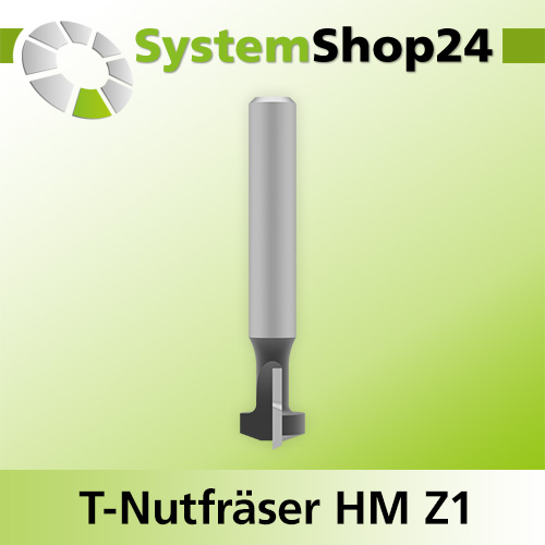 Systemshop24 T-Nutfräser für M5 HM Z1 D1 9,5mm (3/8") D2 4,8mm AL11,1mm AL1 4,8mm AL2 6,3mm (1/4") GL56mm S12mm RL