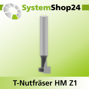 Systemshop24 T-Nutfräser für M5 HM Z1 D1 9,5mm (3/8") D2 4,8mm AL11,1mm AL1 4,8mm AL2 6,3mm (1/4") GL56mm S12mm RL