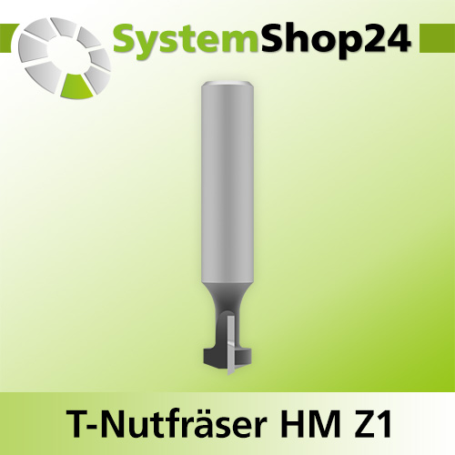 Systemshop24 T-Nutfräser für M6 HM Z1 D1 12,7mm (1/2") D2 6,3mm (1/4") AL13,3mm AL1 6,3mm (1/4") AL2 7mm GL59mm S12mm RL