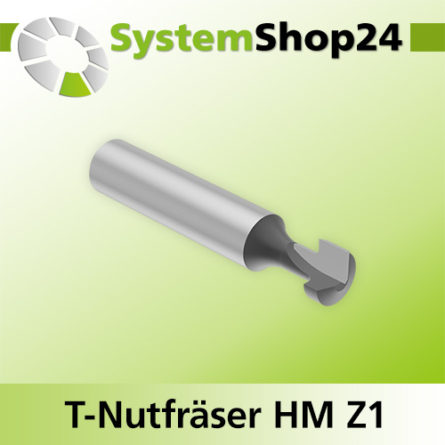 Systemshop24 T-Nutfräser für M6 HM Z1 D1 12,7mm (1/2") D2 6,3mm (1/4") AL13,3mm AL1 6,3mm (1/4") AL2 7mm GL59mm S12mm RL