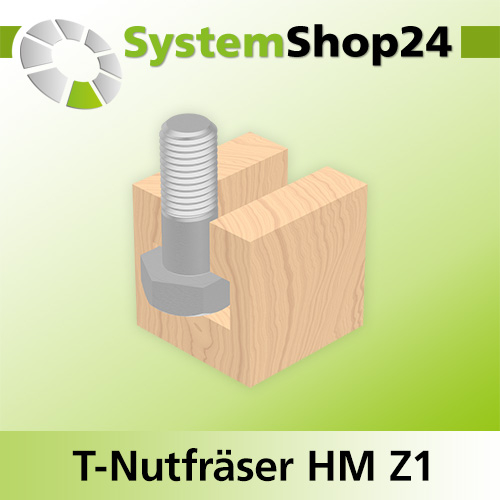Systemshop24 T-Nutfräser für M6 HM Z1 D1 12,7mm (1/2") D2 6,3mm (1/4") AL13,3mm AL1 6,3mm (1/4") AL2 7mm GL59mm S12mm RL