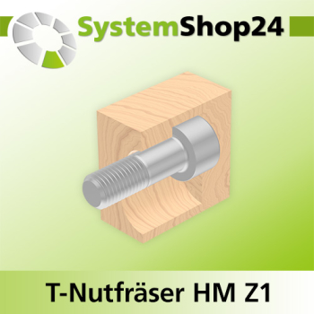 Systemshop24 T-Nutfräser für M6 HM Z1 D1 12,7mm (1/2") D2 6,3mm (1/4") AL13,3mm AL1 6,3mm (1/4") AL2 7mm GL59mm S12mm RL