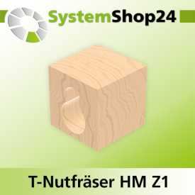 Systemshop24 T-Nutfräser für M6 HM Z1 D1 12,7mm (1/2") D2 6,3mm (1/4") AL13,3mm AL1 6,3mm (1/4") AL2 7mm GL59mm S12mm RL