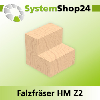 Systemshop24 Falzfräser mit Achswinkel und Kugellager HM Z2 D19mm (3/4") AL12,7mm (1/2") FAT3,2mm (1/8") GL57mm S8mm RL