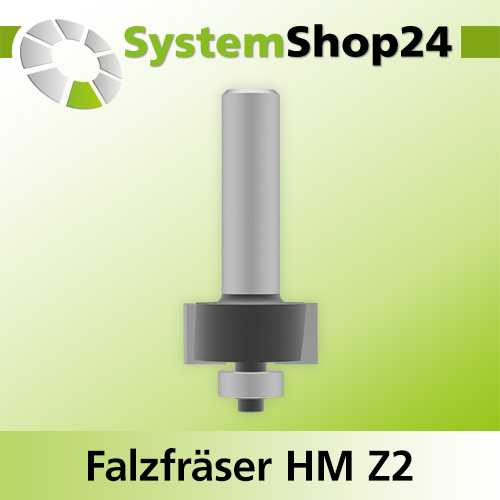 Systemshop24 Falzfräser mit Achswinkel und Kugellager HM Z2 D28,5mm (1 1/8") AL12,7mm (1/2") FAT8mm GL67mm S12mm RL