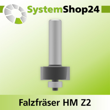 Systemshop24 Falzfräser mit Achswinkel und Kugellager HM Z2 D28,5mm (1 1/8") AL12,7mm (1/2") FAT8mm GL67mm S12mm RL