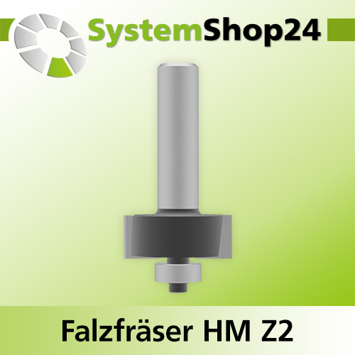Systemshop24 Falzfräser mit Achswinkel und Kugellager HM Z2 D31,8mm (1 1/4") AL12,7mm (1/2") FAT9,5mm (3/8") GL67mm S12mm RL