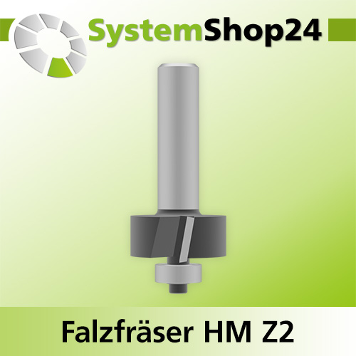 Systemshop24 Falzfräser mit Achswinkel und Kugellager HM Z2 D31,8mm (1 1/4") AL12,7mm (1/2") FAT9,5mm (3/8") GL67mm S12mm RL